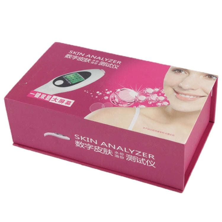 Mini Portable LCD Digital Moisture Skin Care Tester Moisture Oil Content Analyzer(White)