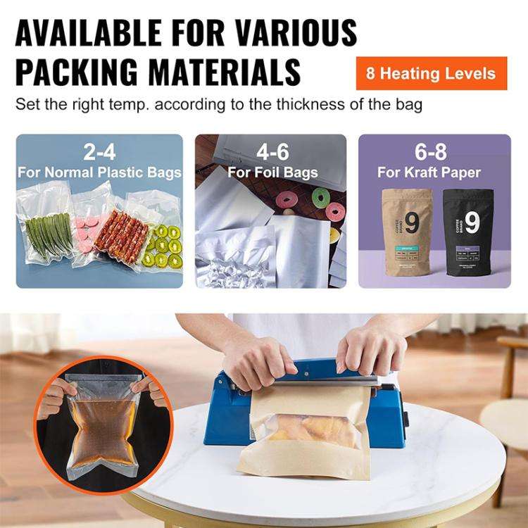 FS-300 300mm Heat Sealing Hand Impulse Poly Sealer Closer Machine (EU Plug)