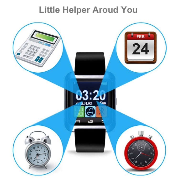 U80 Bluetooth Health Smart Watch 1.5 inch LCD Screen for Android Mobile Phone, Support Phone Call...