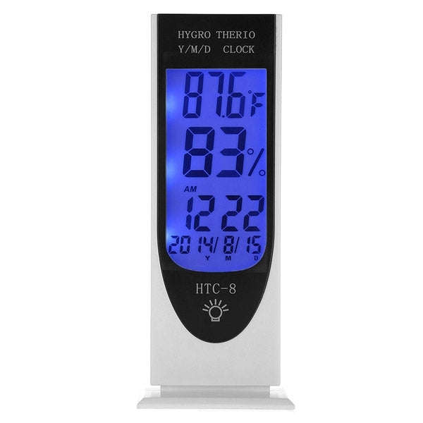 HTC-8 Luminous LCD Digital LED Night Light Thermometer Backlight Hygrometer Humidity Meter, with ...