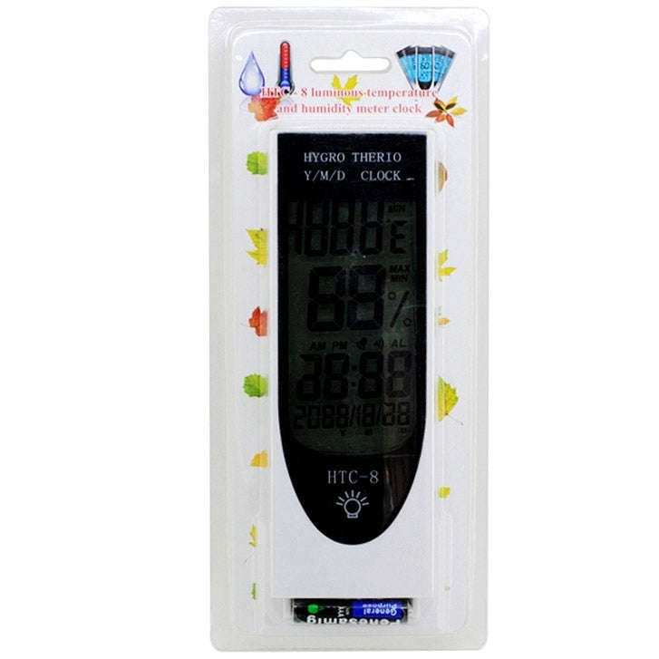 HTC-8 Luminous LCD Digital LED Night Light Thermometer Backlight Hygrometer Humidity Meter, with ...