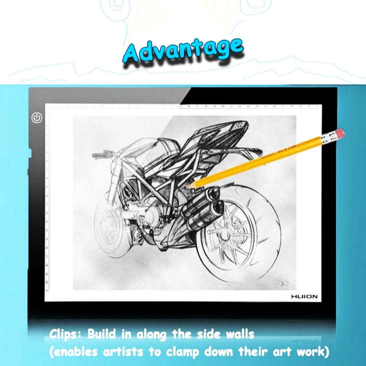 Huion A2 Ultra Thin Adjustable USB LED Light Board Light Tracing Pad