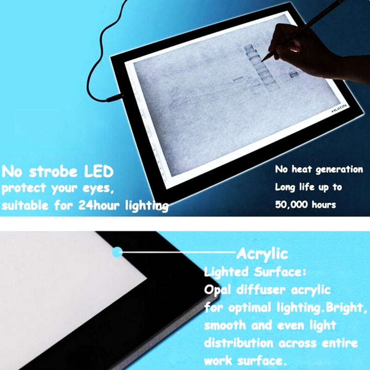 Huion A2 Ultra Thin Adjustable USB LED Light Board Light Tracing Pad