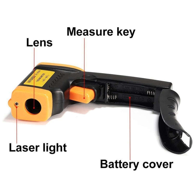 Infrared Thermometer, Temperature Range: -50 - 380 Degrees Celsius (D:S = 12:1)(Black)