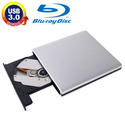 USB 3.0 Aluminum Alloy Portable DVD / CD Rewritable Blu-ray Drive for 12.7mm SATA ODD / HDD, Plug...