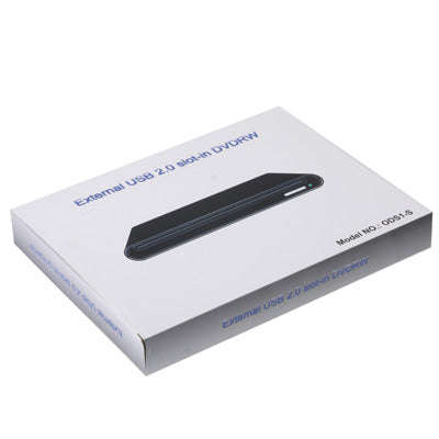 USB 2.0 Slim Aluminum Alloy Portable Slot-in External DVD-RW Drive, Plug and Play