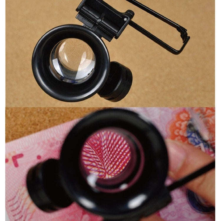20X Glasses Type Watch Repair Loupe Magnifier with LED Light(Black)