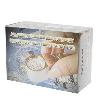 Full Metal Coating 10X Magnifying Glass Magnifier with 3 LED Lights for Currency Detecting & Jewe...