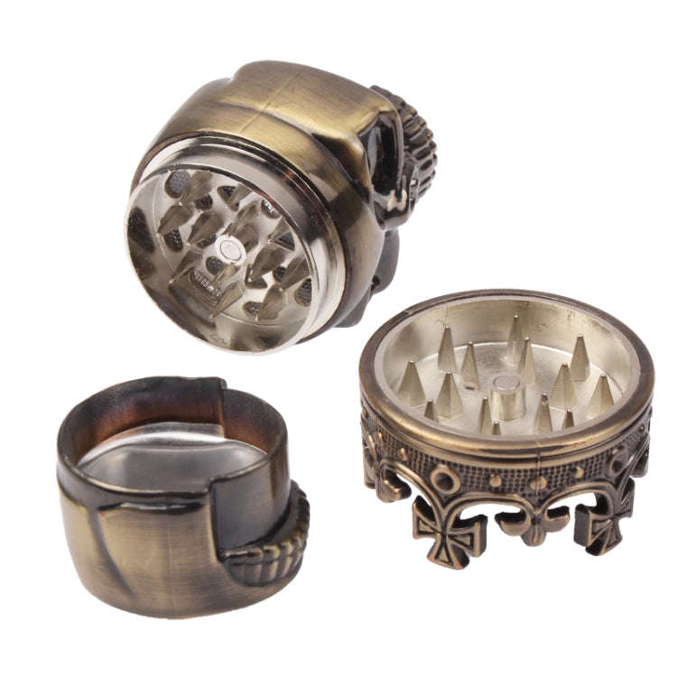 Skull King Style Zinc Alloy Double Layers Herb Tobacco Cigarette Grinder (Bronze)