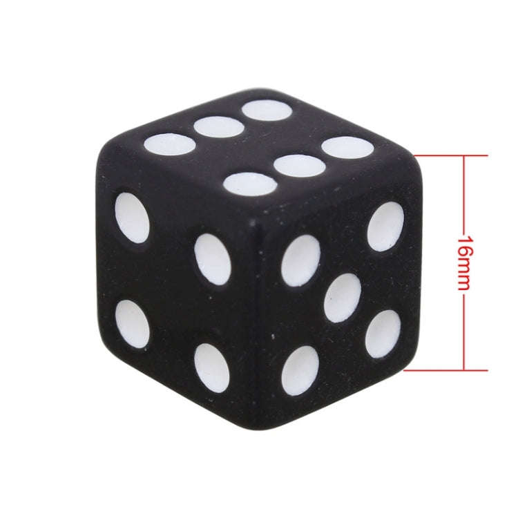 Universal 8mm Dice Style Plastic Car Tire Valve Caps, Pack of 4(Black)