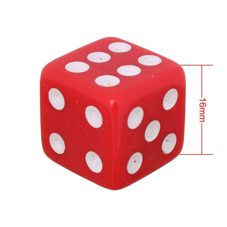 Universal 8mm Dice Style Plastic Car Tire Valve Caps, Pack of 4(Red)