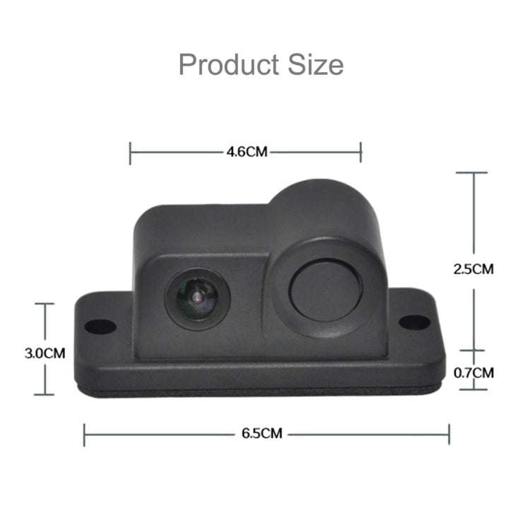 2 in 1 Mini 160 Degrees View Angle Car Rear View Reverse Backup Car Camera with Parking(Black)