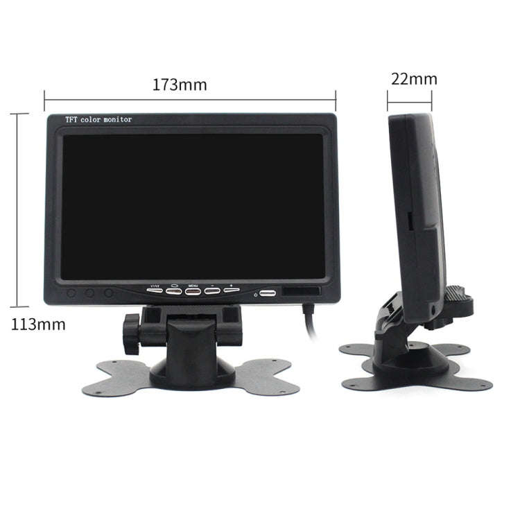 7.0 inch Car Monitor / Surveillance Cameras Monitor with Adjustable Angle Holder & Remote Control...