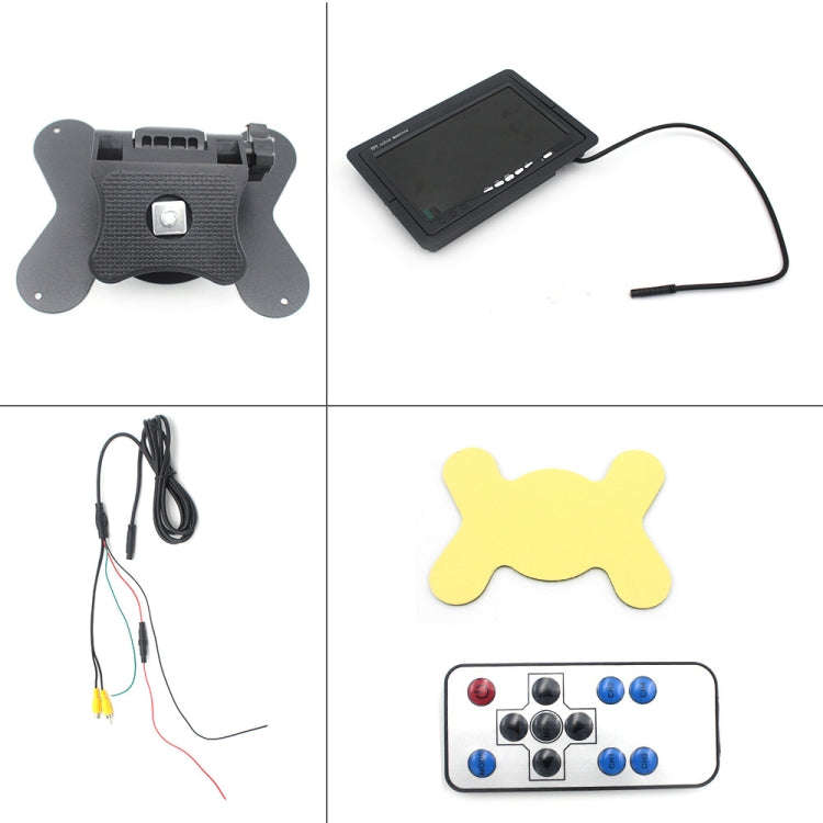 7.0 inch Car Monitor / Surveillance Cameras Monitor with Adjustable Angle Holder & Remote Control...