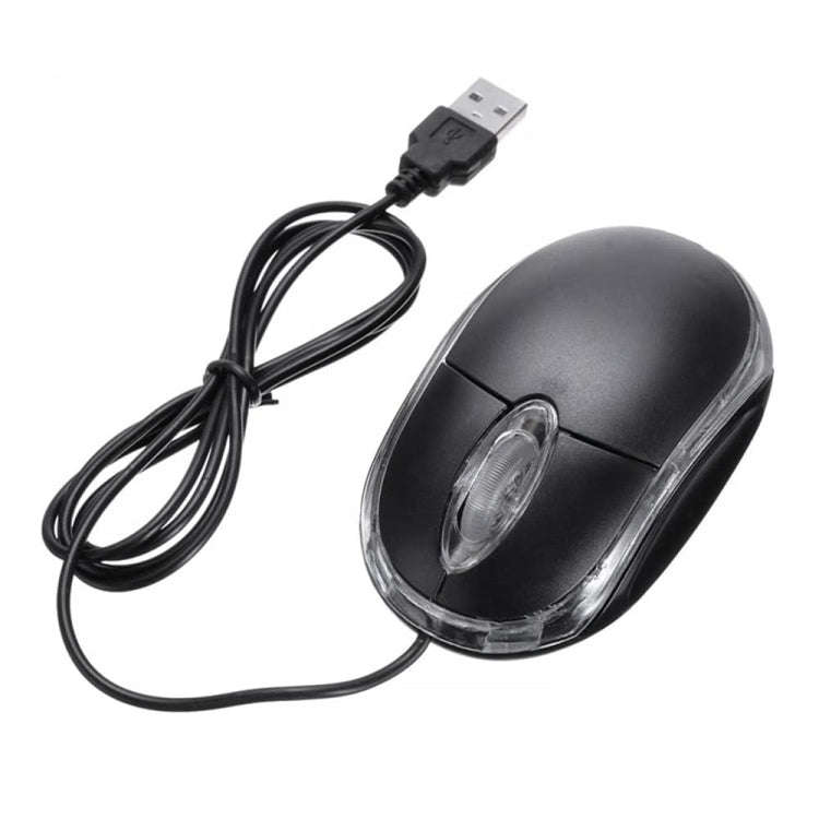 1000dpi Colorful Light USB Scroll Wheel Optical Mouse(Black)