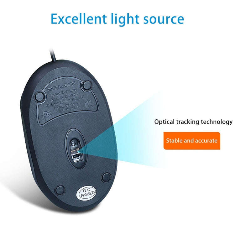 1000dpi Colorful Light USB Scroll Wheel Optical Mouse(Black)