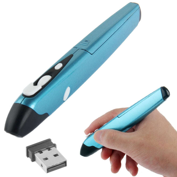 2.4GHz 500 / 1000DPI Wireless Pen Mouse with USB Mini Receiver, Transmission Distance: 10m(Blue)