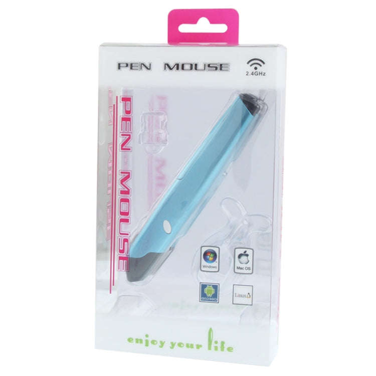 2.4GHz 500 / 1000DPI Wireless Pen Mouse with USB Mini Receiver, Transmission Distance: 10m(Blue)