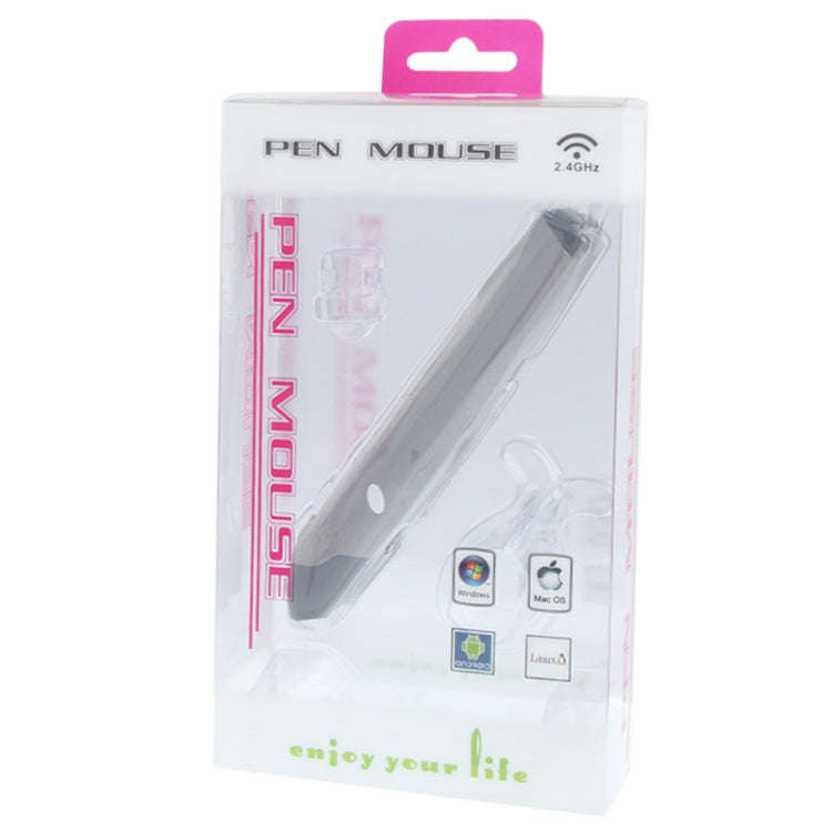 2.4GHz 500 / 1000DPI  Wireless Pen Mouse with USB Mini Receiver, Transmission Distance: 10m(Grey)