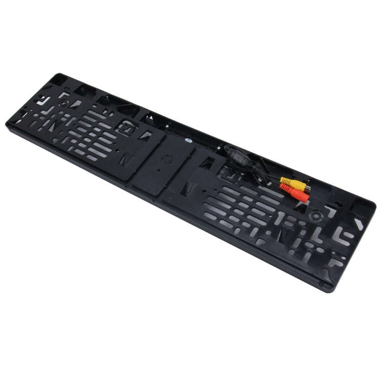 European Car License Plate Frame Rear View Camera, Size: 52.8cm x 12.6cm(Black)