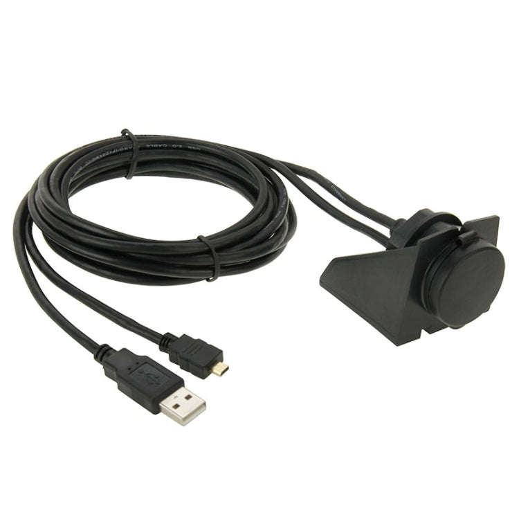 USB 2.0 & Micro HDMI (Type-D) Male to USB 2.0 & HDMI (Type-A) Female Adapter Cable with Car Flush...