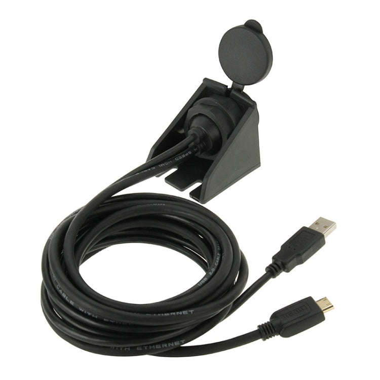USB 2.0 & Mini HDMI (Type-C) Male to USB 2.0 & HDMI (Type-A) Female Adapter Cable with Car Flush ...