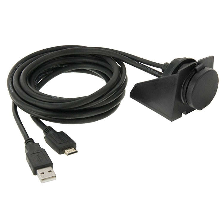 USB 2.0 & Mini HDMI (Type-C) Male to USB 2.0 & HDMI (Type-A) Female Adapter Cable with Car Flush ...