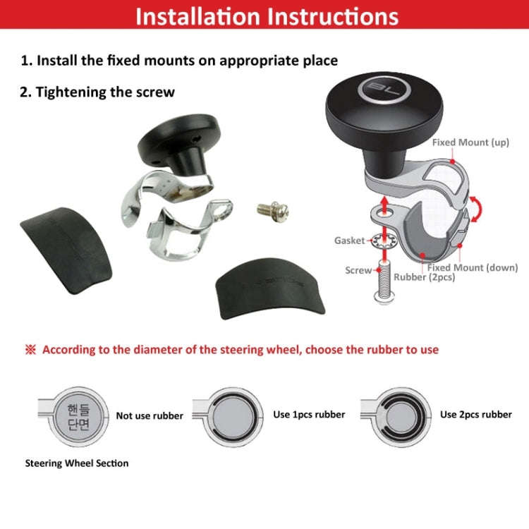 Car Vehicle Steering Wheel Spinner Knob Power Handle, Random Delivery