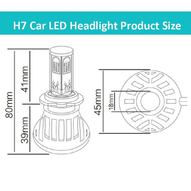 2 PCS H7-5HL-40W 4000lm / 6000K Car LED Headlight, White Light, DC 9-36V