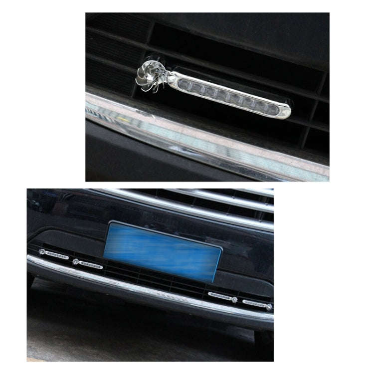 2 PCS 8 Blue LED Bulbs Wind Powered Decorative Car Lights