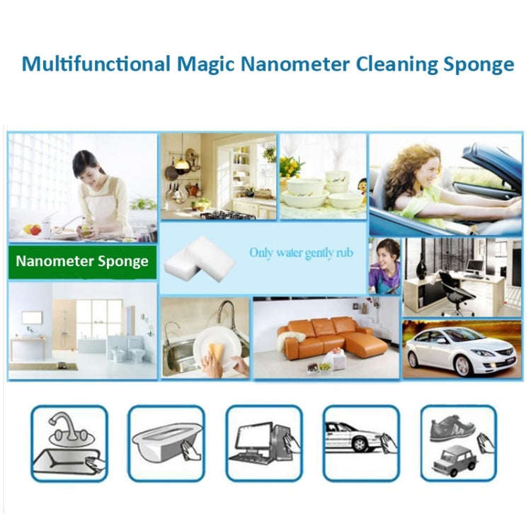 Magic Nanometer Cleaning Sponge with Strong Decontamination, Size: 10cm x 6cm x 2cm
