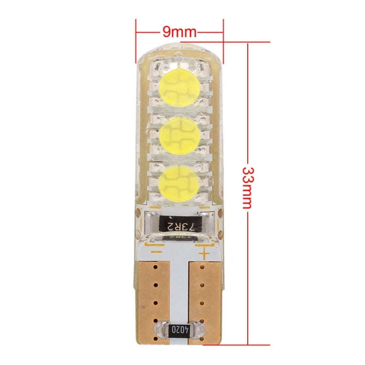 10 PCS T10 3W 300LM Silicone 6 LED SMD 5050 Car Clearance Lights Lamp, DC 12V