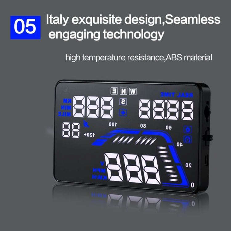 Q7 5.5 inch Car GPS HUD Vehicle-mounted Head Up Display Security System, Support Speed & Real Tim...