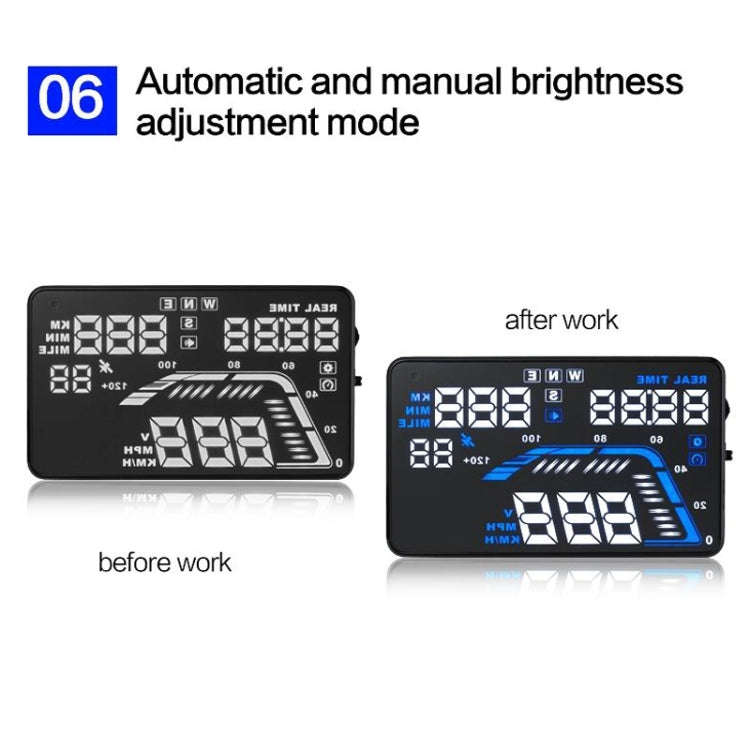 Q7 5.5 inch Car GPS HUD Vehicle-mounted Head Up Display Security System, Support Speed & Real Tim...