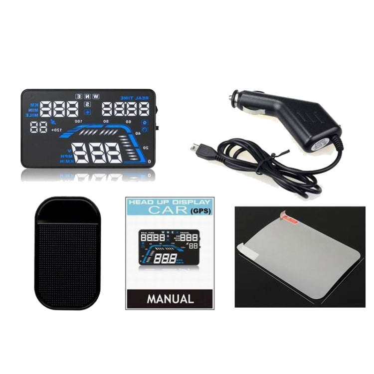 Q7 5.5 inch Car GPS HUD Vehicle-mounted Head Up Display Security System, Support Speed & Real Tim...
