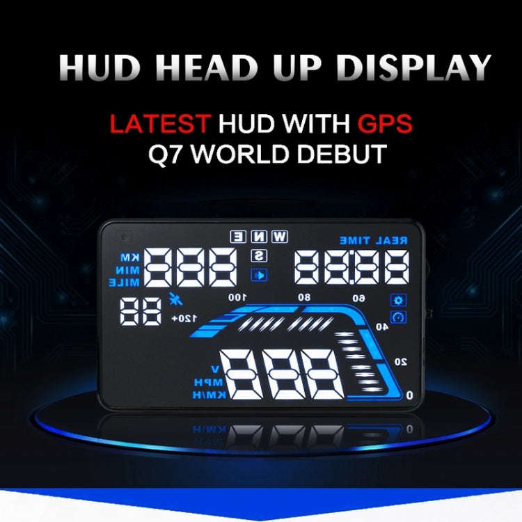 Q7 5.5 inch Car GPS HUD Vehicle-mounted Head Up Display Security System, Support Speed & Real Tim...