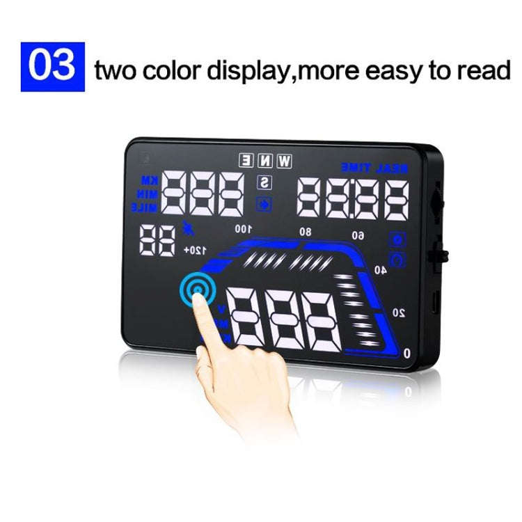 Q7 5.5 inch Car GPS HUD Vehicle-mounted Head Up Display Security System, Support Speed & Real Tim...