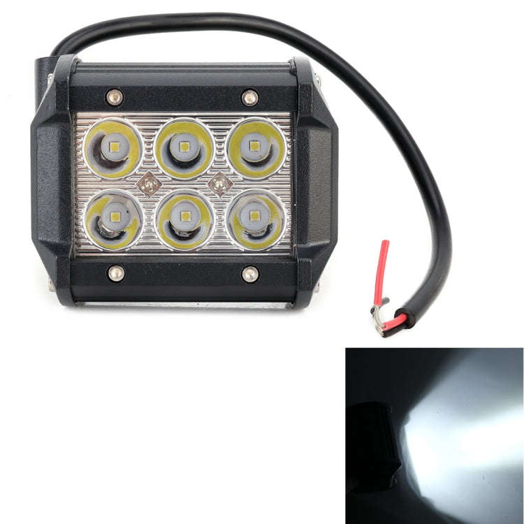 18W 6 LED White Light Condenser Engineering Lamp / Waterproof IP67 SUVs Light, DC 10-30V(Black)