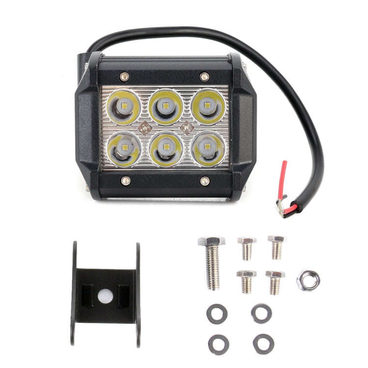 18W 6 LED White Light Condenser Engineering Lamp / Waterproof IP67 SUVs Light, DC 10-30V(Black)