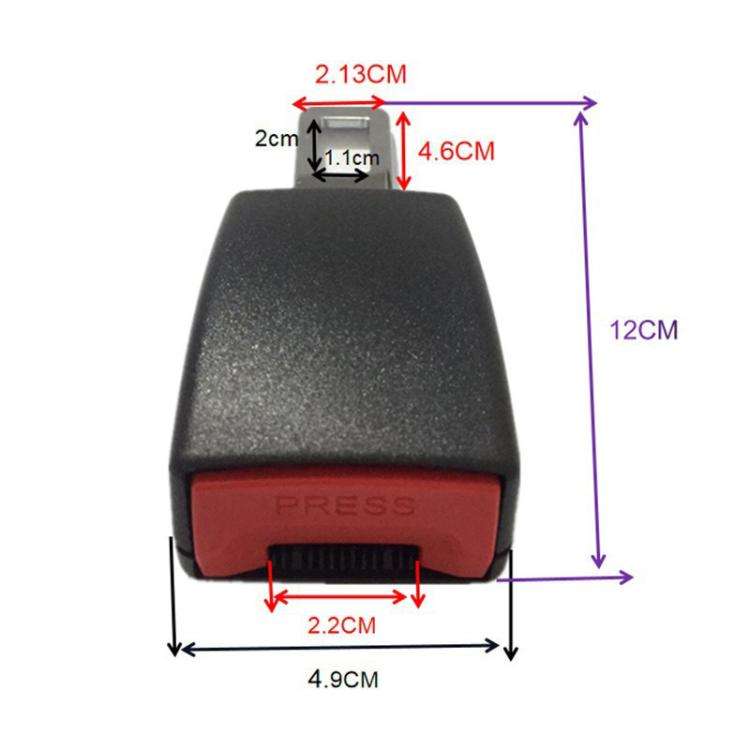 2 PCS Universal Car Seat Belt Extension Buckle(Grey)