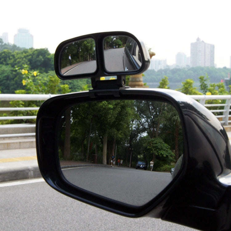 Left Side Rear View Blind Spot Mirror Universal adjustable Wide Angle Auxiliary Mirror(Black)