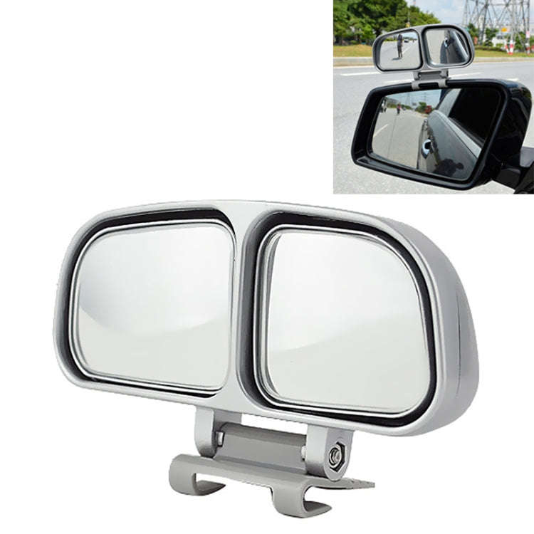 Left Side Rear View Blind Spot Mirror Universal adjustable Wide Angle Auxiliary Mirror(Silver)
