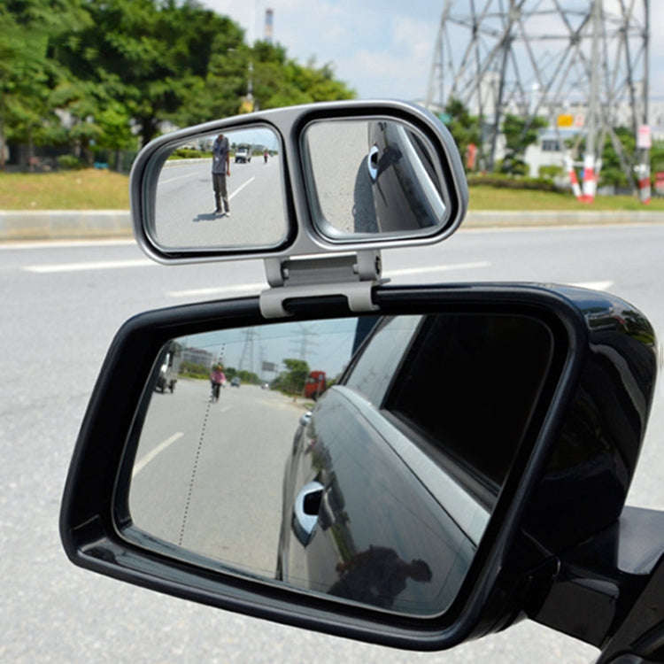 Left Side Rear View Blind Spot Mirror Universal adjustable Wide Angle Auxiliary Mirror(Silver)