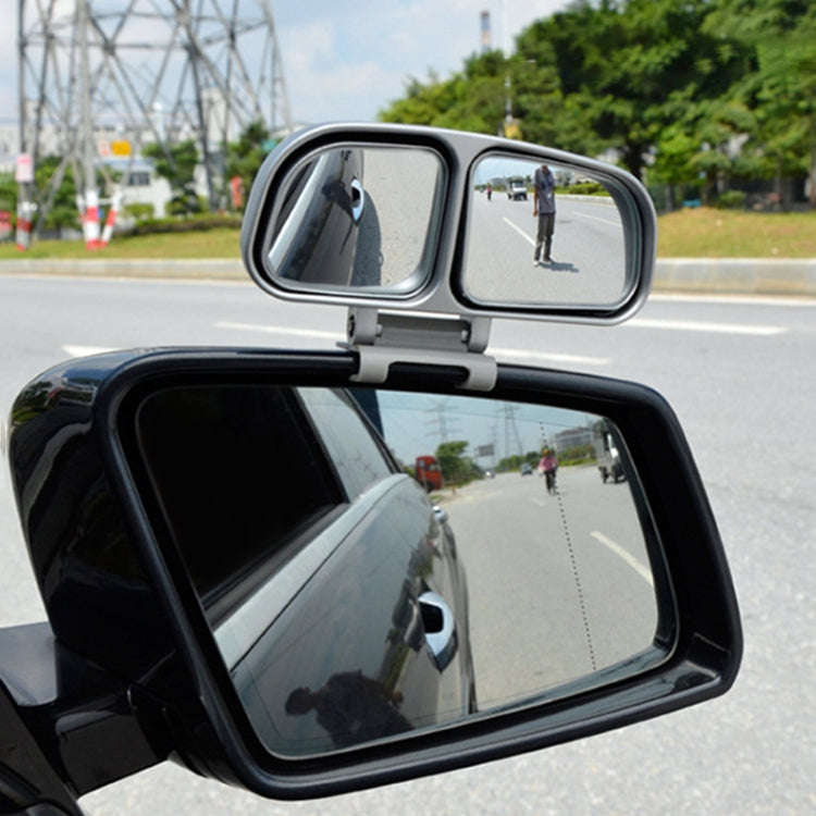 Right Side Rear View Blind Spot Mirror Universal adjustable Wide Angle Auxiliary Mirror(Silver)