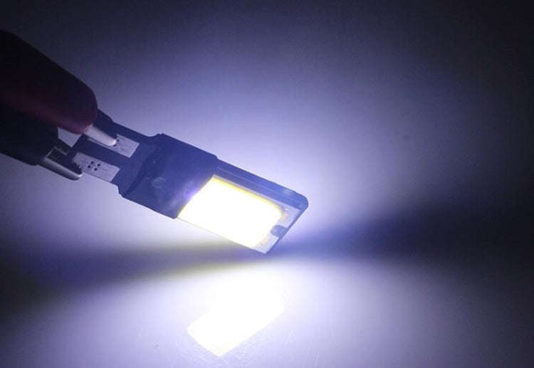 2 PCS T10 3W 160-180LM 2 LED Ice Blue COB LED Decode Car Clearance Lights Lamp, DC12V