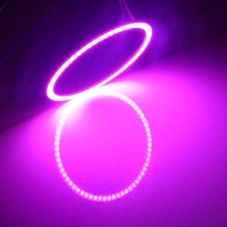 80mm 5W 180LM Angel Eyes Circles Car Headlight Pink Light COB LED Lights for Vehicles, DC 12-24V