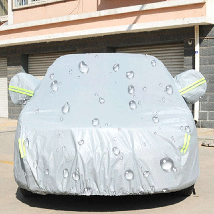PEVA Anti-Dust Waterproof Sunproof Hatchback Car Cover with Warning Strips, Fits Cars up to 5.1m(...