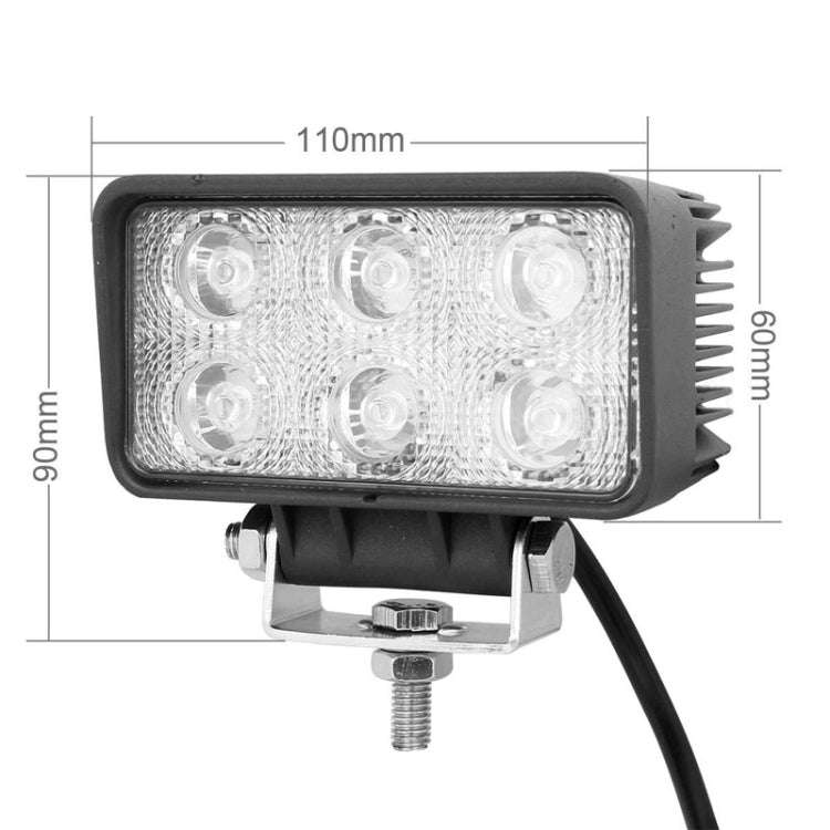 LML-1518 18W 1260-1350LM Epistar 6 LED White 30 Degree Spot Beam Car LED Light Waterproof IP67, D...