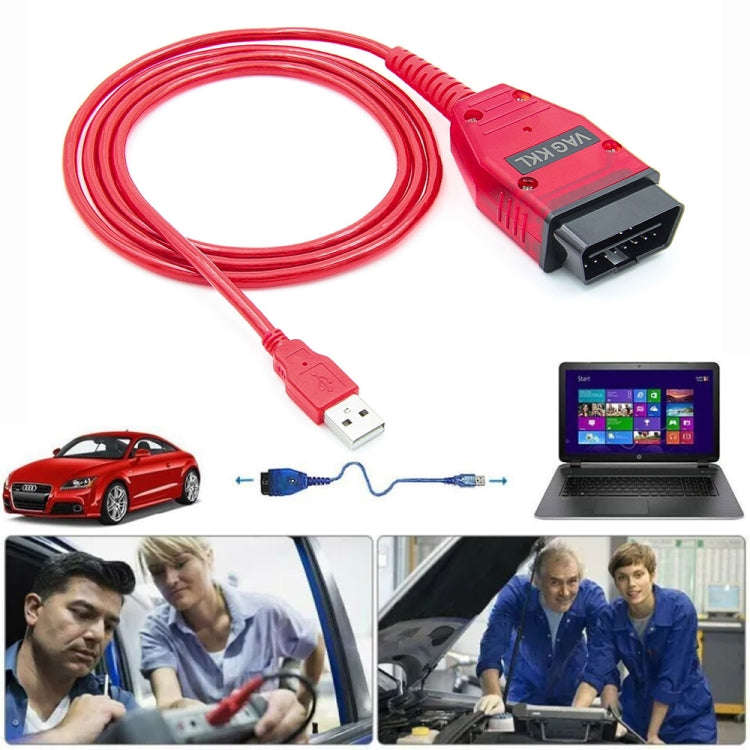 USB 2.0 Diagnostic Cable KKL VAG-COM for VW / Audi 409.1(Red)