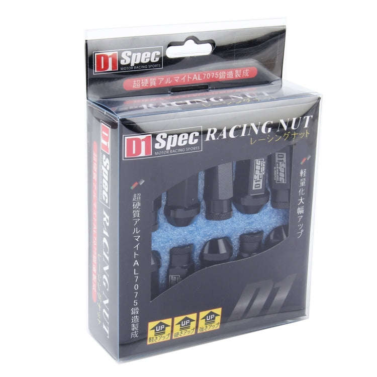 D1 Spec P1.5 M12x1.25 Racing Wheel Nut, Length: 50mm(Black)